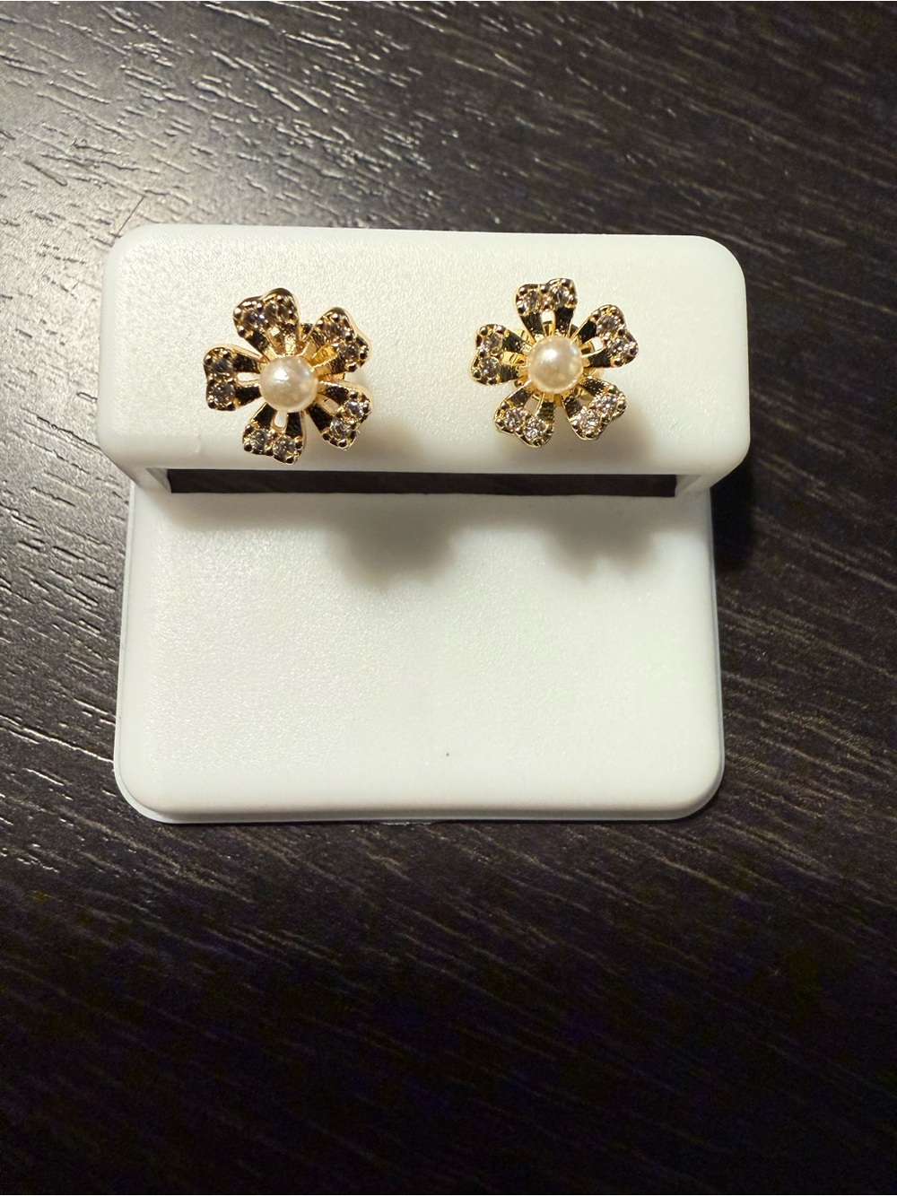 18k gold filled Lily Blossom Stud Earrings, hypoallergenic, tarnish resistant